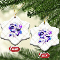 Funny Galaxy Space Birthday Ceramic Ornament I Was Six Now I Am Seven - Wonder Print Shop