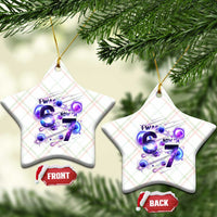 Funny Galaxy Space Birthday Ceramic Ornament I Was Six Now I Am Seven - Wonder Print Shop