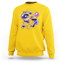 Funny Galaxy Space Birthday Sweatshirt I Was Six Now I Am Seven - Wonder Print Shop