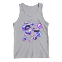 Funny Galaxy Space Birthday Tank Top I Was Six Now I Am Seven - Wonder Print Shop