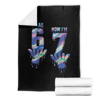 Funny I Was 6 Now I Am 7 Throw Blanket Iridescent Effect Printed Kids Birthday - Wonder Print Shop