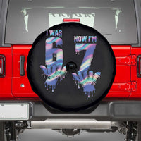 Funny I Was 6 Now I Am 7 Spare Tire Cover Iridescent Effect Printed Kids Birthday - Wonder Print Shop
