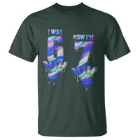 Funny I Was 6 Now I Am 7 T Shirt Iridescent Effect Printed Kids Birthday - Wonder Print Shop
