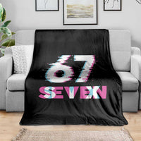 Glitch Optical Illusion Six Seven Meme Throw Blanket Gen Alpha Slang Gift - Wonder Print Shop