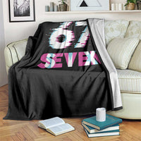 Glitch Optical Illusion Six Seven Meme Throw Blanket Gen Alpha Slang Gift - Wonder Print Shop