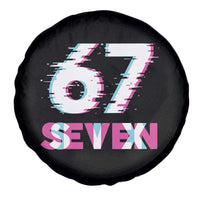 Glitch Optical Illusion Six Seven Meme Spare Tire Cover Gen Alpha Slang Gift - Wonder Print Shop