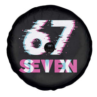 Glitch Optical Illusion Six Seven Meme Spare Tire Cover Gen Alpha Slang Gift - Wonder Print Shop