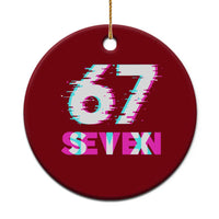 Glitch Optical Illusion Six Seven Meme Ceramic Ornament Gen Alpha Slang Gift - Wonder Print Shop