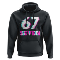 Glitch Optical Illusion Six Seven Meme Hoodie Gen Alpha Slang Gift - Wonder Print Shop