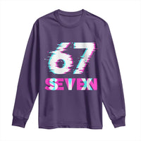 Glitch Optical Illusion Six Seven Meme Long Sleeve Shirt Gen Alpha Slang Gift - Wonder Print Shop