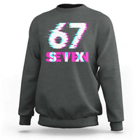 Glitch Optical Illusion Six Seven Meme Sweatshirt Gen Alpha Slang Gift - undefined