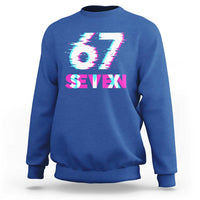 Glitch Optical Illusion Six Seven Meme Sweatshirt Gen Alpha Slang Gift - undefined