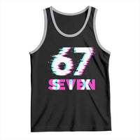 Glitch Optical Illusion Six Seven Meme Tank Top Gen Alpha Slang Gift - Wonder Print Shop