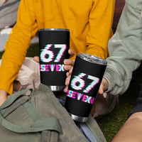 Glitch Optical Illusion Six Seven Meme Tumbler Cup Gen Alpha Slang Gift - Wonder Print Shop