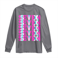 Six Seven Glitch Optical Illusion Meme Long Sleeve Shirt Funny Gen Z Alpha Gift - Wonder Print Shop