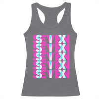 Six Seven Glitch Optical Illusion Meme Racerback Tank Top Funny Gen Z Alpha Gift - Wonder Print Shop