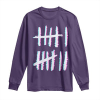 Tally Marks Six Seven Meme Long Sleeve Shirt Glitch Optical Illusion - Wonder Print Shop