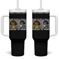 Funny Frog Meme Tumbler With Handle Dilly Dally Lock In Meme