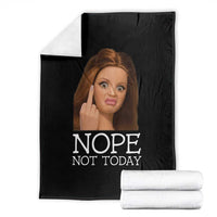 Funny Doll Face Disgusted Throw Blanket Nope Not Today Meme