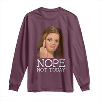 Funny Doll Face Disgusted Long Sleeve Shirt Nope Not Today Meme
