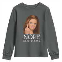 Funny Doll Face Disgusted Youth Sweatshirt Nope Not Today Meme