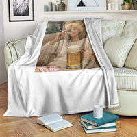 Funny Smoking And Drinking Doll Meme Throw Blanket Weekend Relaxation