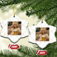 Funny Smoking And Drinking Doll Meme Ceramic Ornament Weekend Relaxation