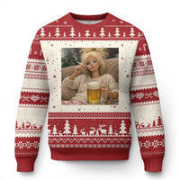 Funny Smoking And Drinking Doll Meme Ugly Christmas Sweater Weekend Relaxation