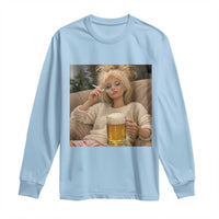 Funny Smoking And Drinking Doll Meme Long Sleeve Shirt Weekend Relaxation