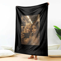 Funny Selfie Doll Meme Throw Blanket Aesthetic Doll Face Graphic
