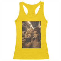 Funny Selfie Doll Meme Racerback Tank Top Aesthetic Doll Face Graphic