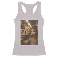 Funny Selfie Doll Meme Racerback Tank Top Aesthetic Doll Face Graphic