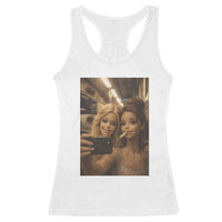 Funny Selfie Doll Meme Racerback Tank Top Aesthetic Doll Face Graphic