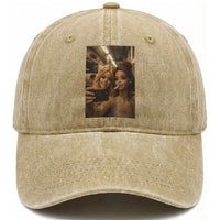 Funny Selfie Doll Meme Washed Cotton Baseball Cap Aesthetic Doll Face Graphic