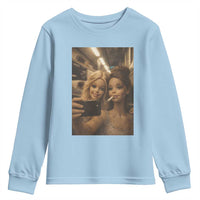 Funny Selfie Doll Meme Youth Sweatshirt Aesthetic Doll Face Graphic