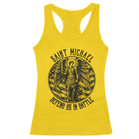 Saint Michael Defend Us In Battle Racerback Tank Top American Flag Patriotic