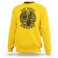 Saint Michael Defend Us In Battle Sweatshirt American Flag Patriotic