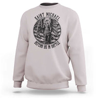 Saint Michael Defend Us In Battle Sweatshirt American Flag Patriotic