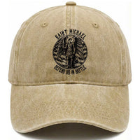 Saint Michael Defend Us In Battle Washed Cotton Baseball Cap American Flag Patriotic
