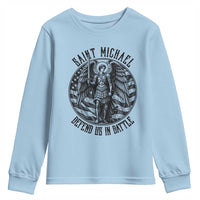 Saint Michael Defend Us In Battle Youth Sweatshirt American Flag Patriotic