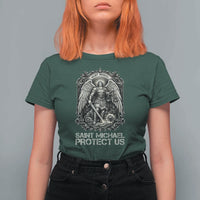 St Michael The Archangel Protect Us T Shirt For Women Christian Faith Gift