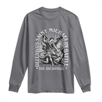 Saint Michael Defend Us In Battle Long Sleeve Shirt Catholic Protection Gift
