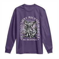 Saint Michael Defend Us In Battle Long Sleeve Shirt Catholic Protection Gift
