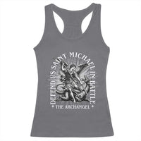 Saint Michael Defend Us In Battle Racerback Tank Top Catholic Protection Gift