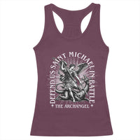 Saint Michael Defend Us In Battle Racerback Tank Top Catholic Protection Gift