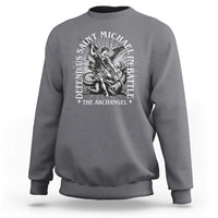 Saint Michael Defend Us In Battle Sweatshirt Catholic Protection Gift