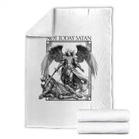 Funny Saint Michael Defeating Satan Throw Blanket Not Today Satan