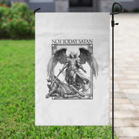 Funny Saint Michael Defeating Satan Garden Flag Not Today Satan