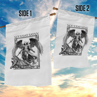 Funny Saint Michael Defeating Satan Garden Flag Not Today Satan