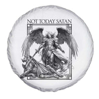 Funny Saint Michael Defeating Satan Spare Tire Cover Not Today Satan